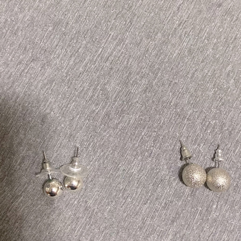 Silver ball earrings